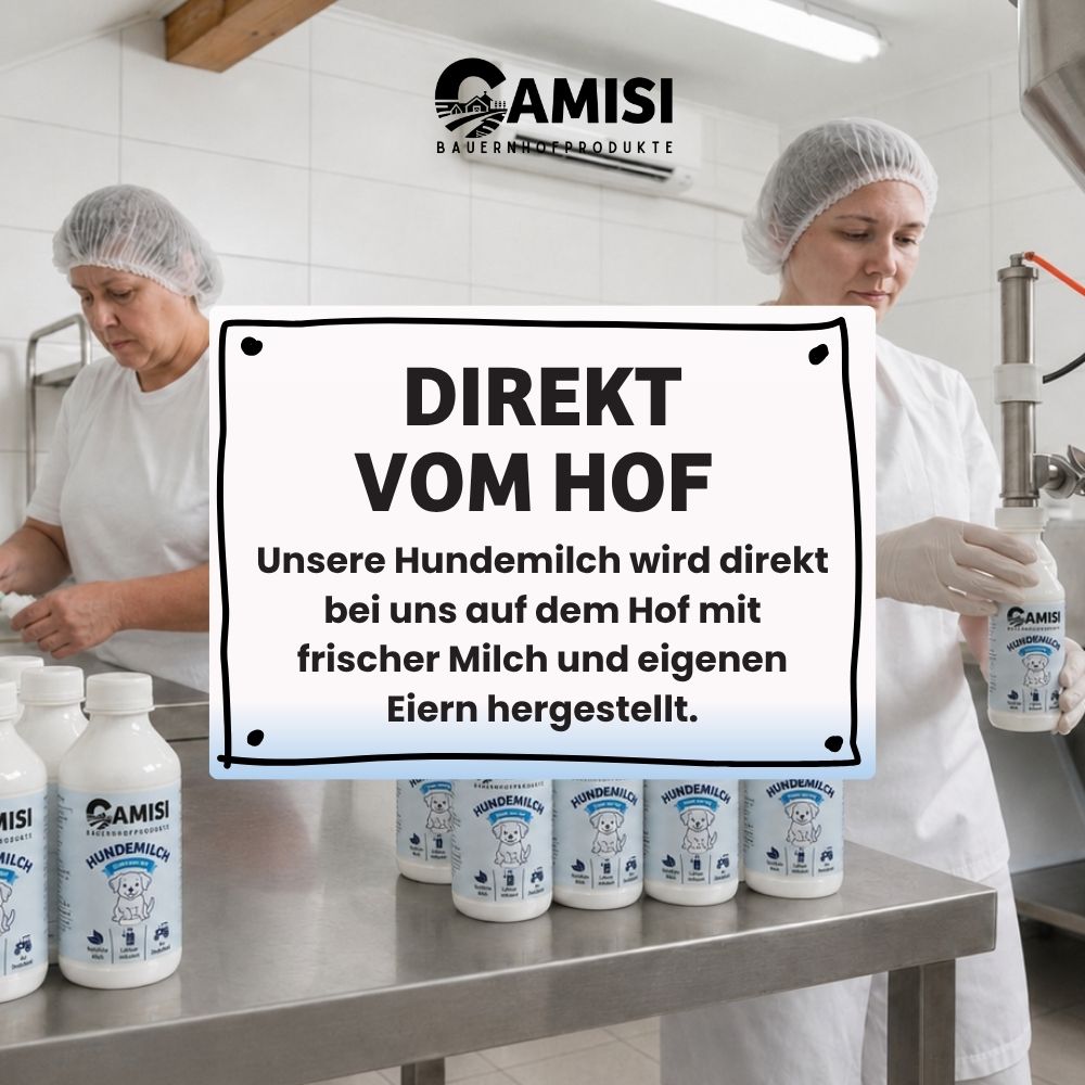 Hundemilch frisch produziert