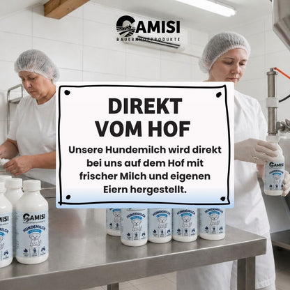 Hundemilch frisch produziert