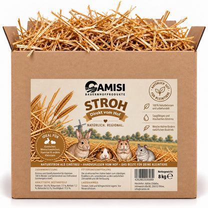 CAMISI Naturstroh für Kleintiere als Einstreu